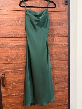 Emerald Green Satin Slip Dress